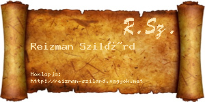Reizman Szilárd névjegykártya